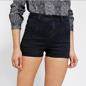 BDG black high rise seamed jean shorts
